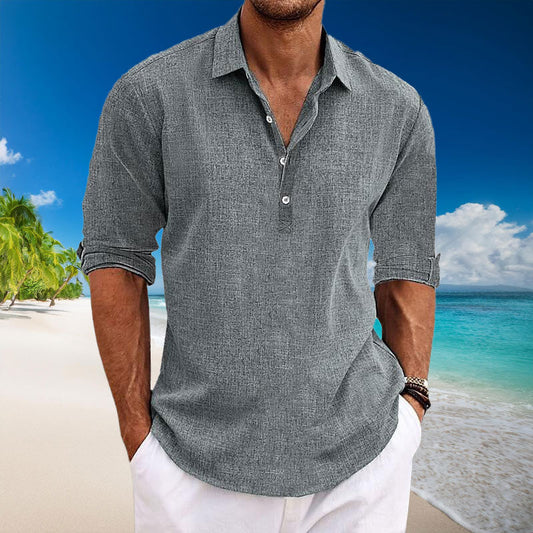 Tyler – Camisa Casual de Lino de Manga Larga para Hombre