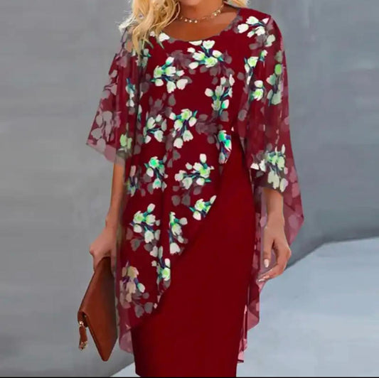 HELEN – VESTIDO CON CAPA ELEGANTE