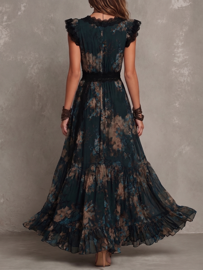 Lillian – Vestido Maxi por Capas con Encaje