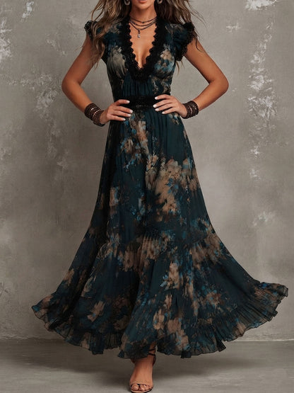 Lillian – Vestido Maxi por Capas con Encaje