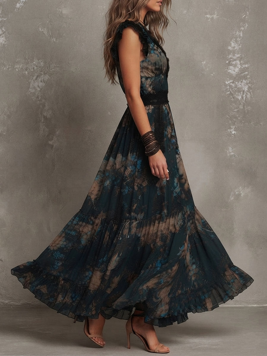 Lillian – Vestido Maxi por Capas con Encaje