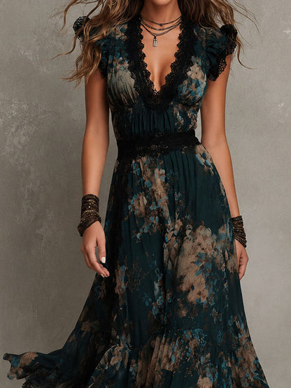 Lillian – Vestido Maxi por Capas con Encaje
