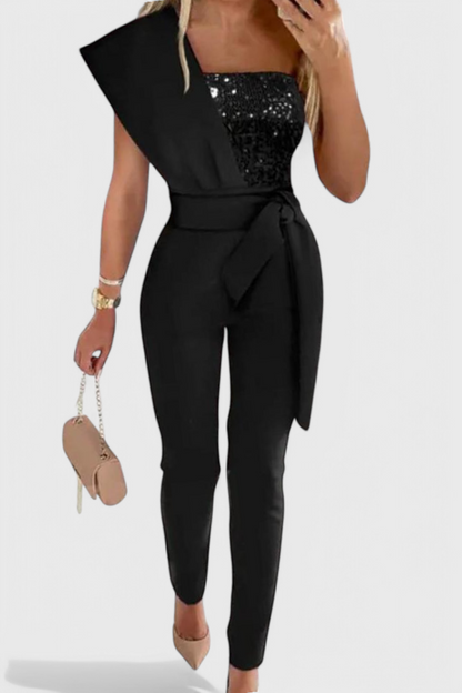 MONO DE UN SOLO HOMBRO CON LENTEJUELAS