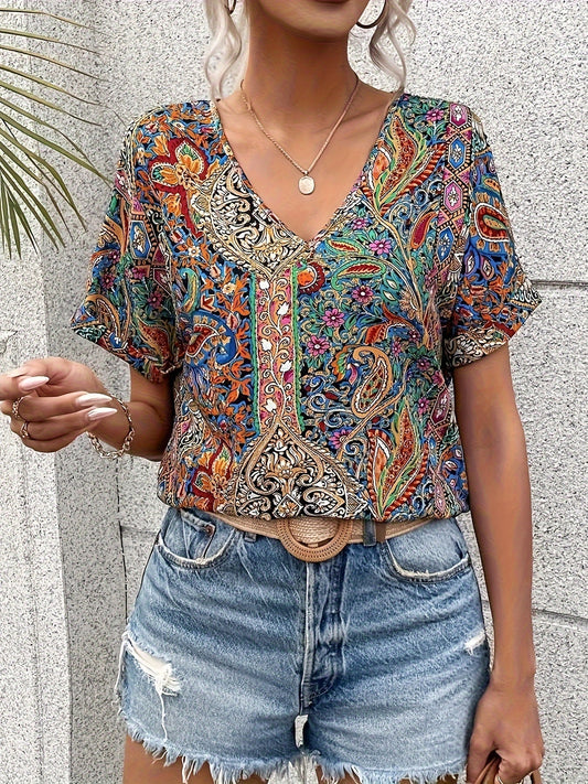 Sara – Blusa con Cuello en V