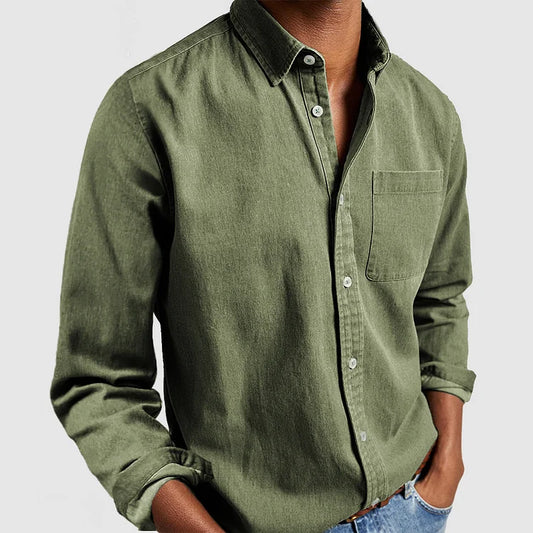 Sam – Camisa de Algodón Entallada de Estilo Clásico para Hombre