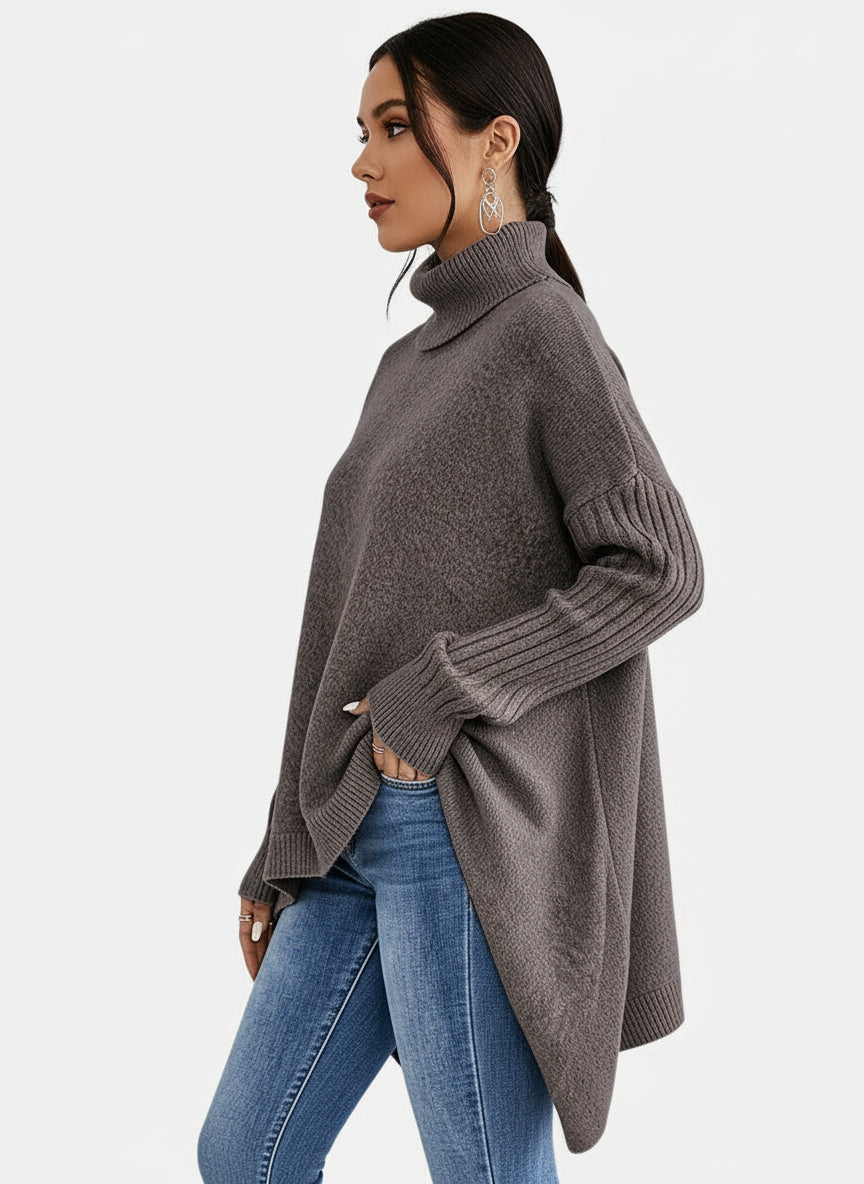 SUÉTER DE CUELLO ALTO LARGO™ | CALIDEZ ELEGANTE