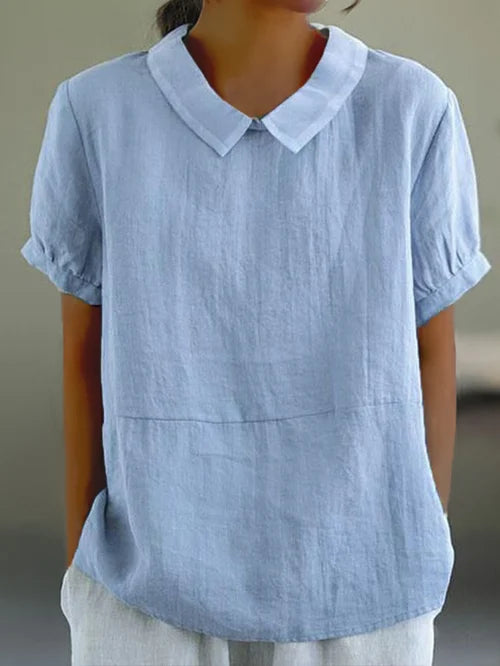 Amalie – Blusa con Cuello de Corte Relajado