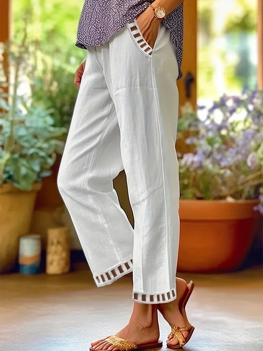 Clara – Pantalones Cropped con Ribete en Contraste