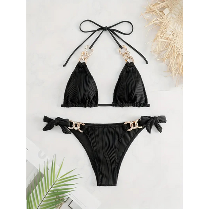 Golden Luxe Biquini – Glamour con detalle dorado