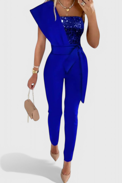 MONO DE UN SOLO HOMBRO CON LENTEJUELAS