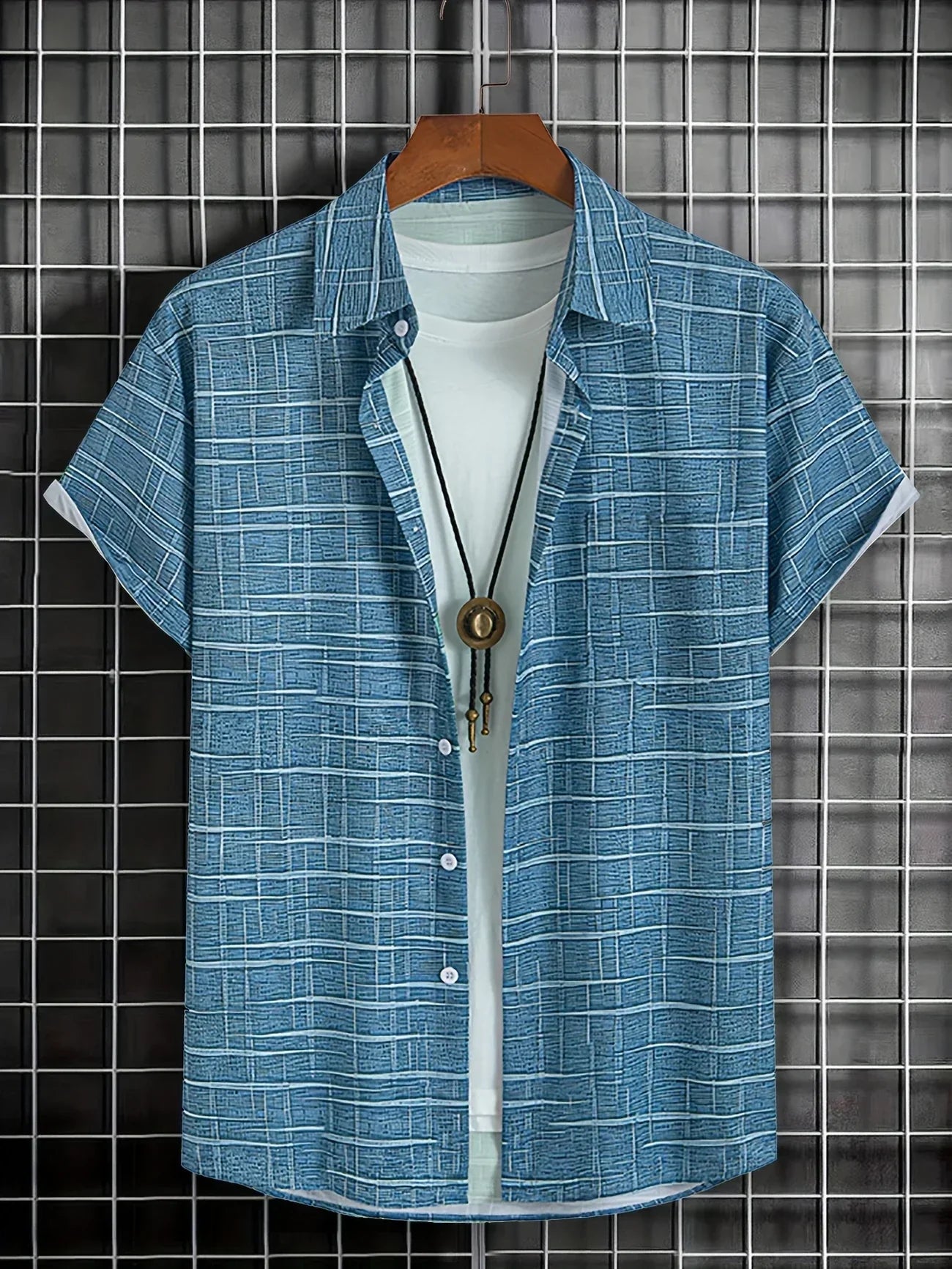 Gael – Camisa de Rayas a Cuadros de Estilo Moderno
