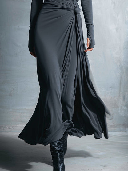 VESTIDO MAXI CON NUDO LATERAL VITTORIA