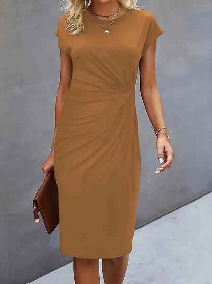 Queenie – Vestido casual de cuello redondo