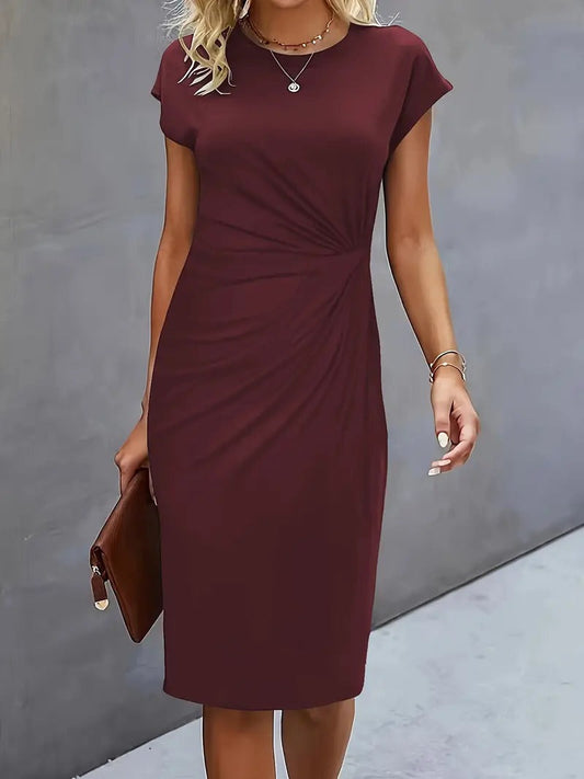 Queenie – Vestido casual de cuello redondo
