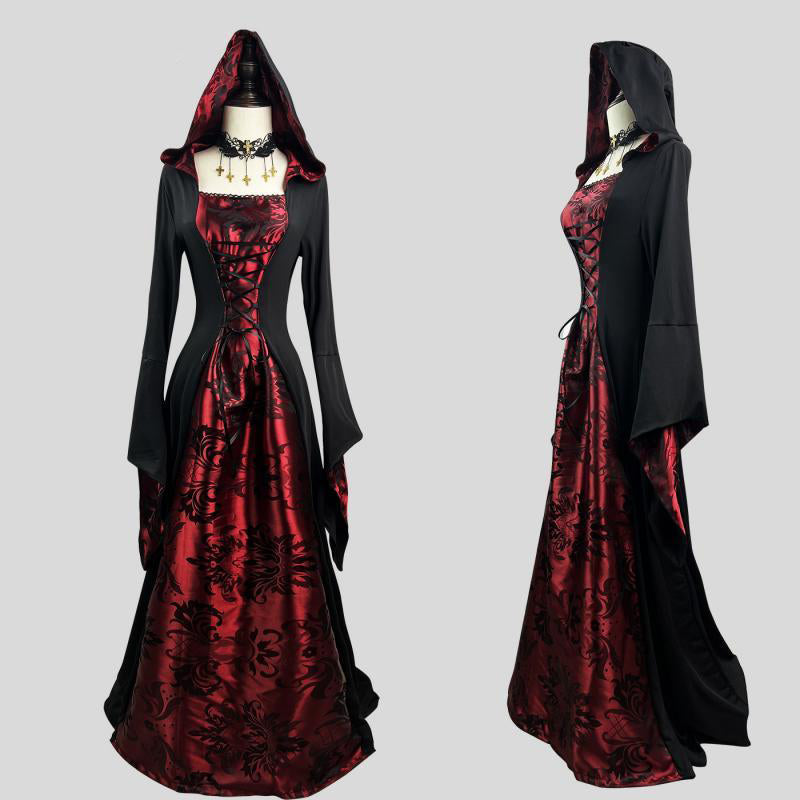 VESTIDO VINTAGE GÓTICO VAMPIRO w.62481