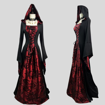 VESTIDO VINTAGE GÓTICO VAMPIRO w.62481