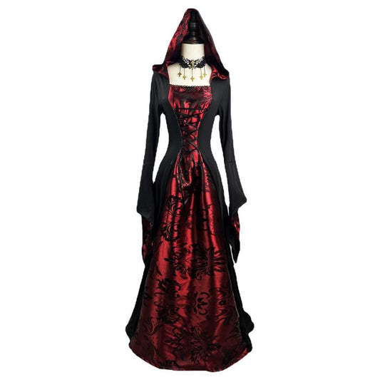 VESTIDO VINTAGE GÓTICO VAMPIRO w.62481