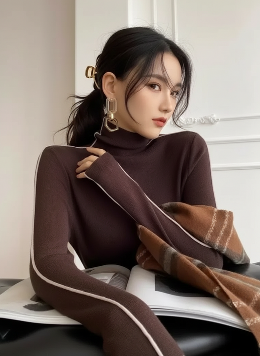 SUÉTER DE CUELLO ALTO LARGO