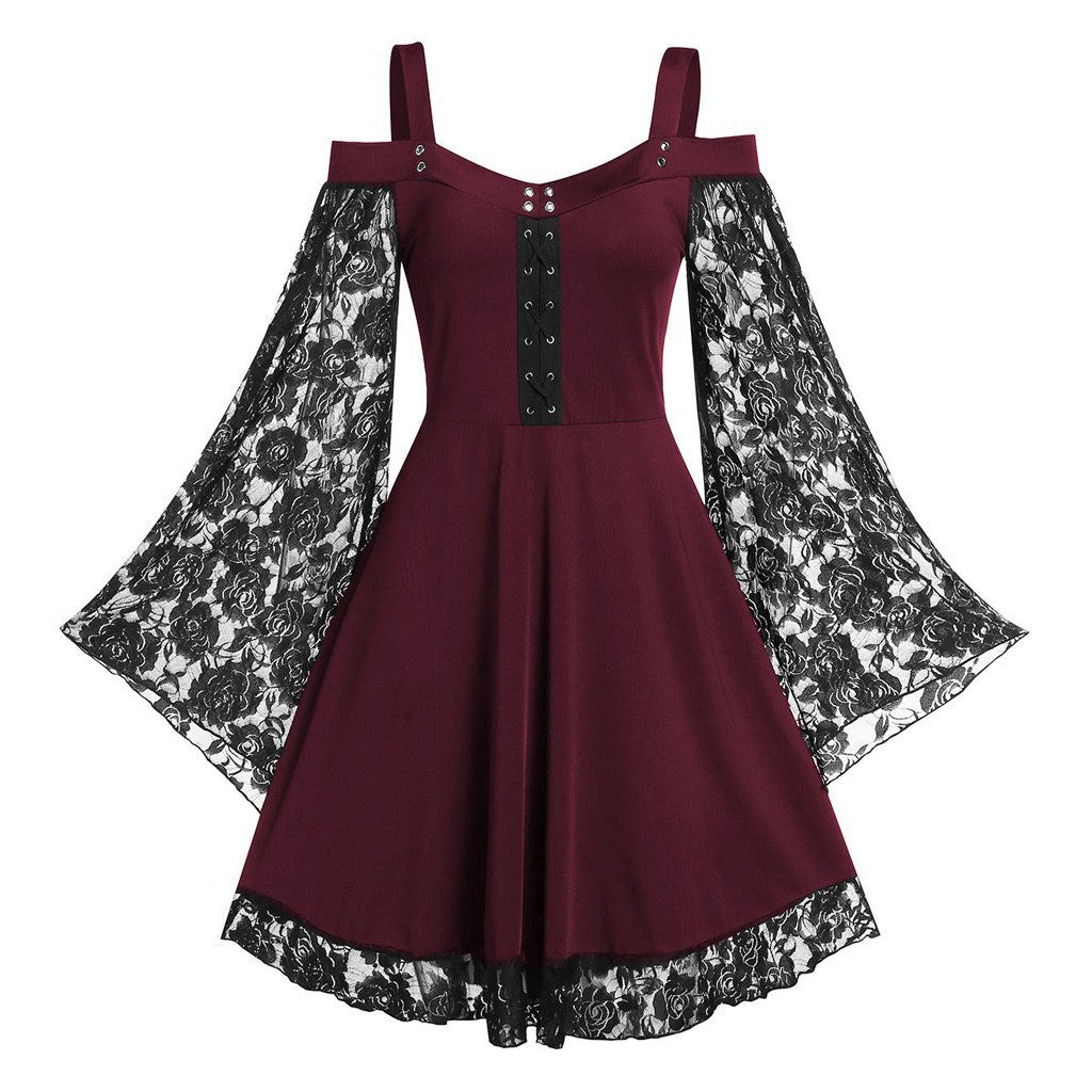 VESTIDO GÓTICO CON ENCAJE w.83542