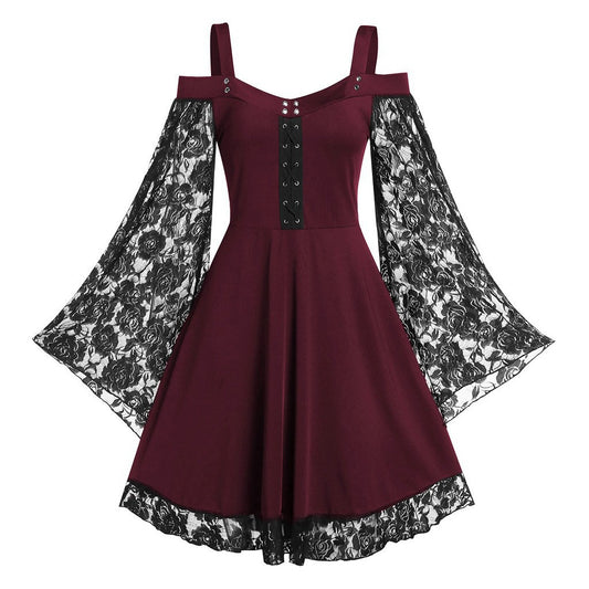 VESTIDO GÓTICO CON ENCAJE w.83542