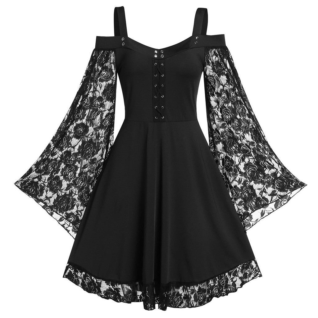 VESTIDO GÓTICO CON ENCAJE w.83542