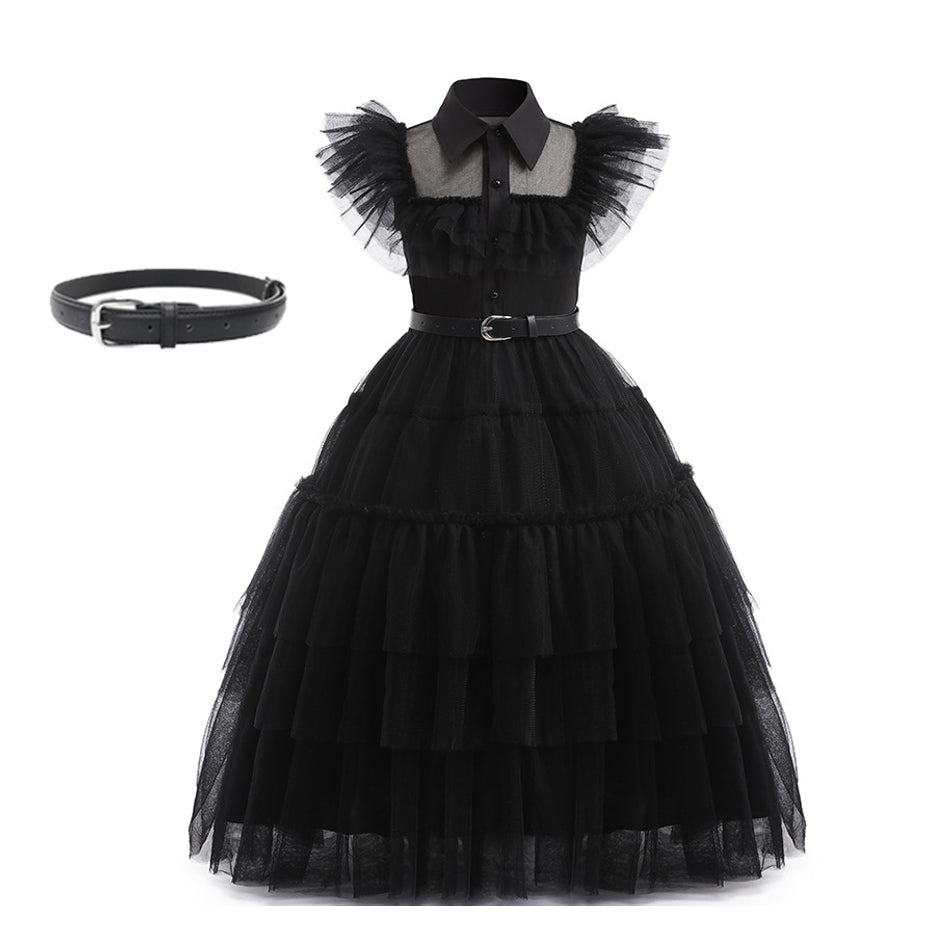 VESTIDO DE COSPLAY MIÉRCOLES ADDAMS NIÑAS w.69214