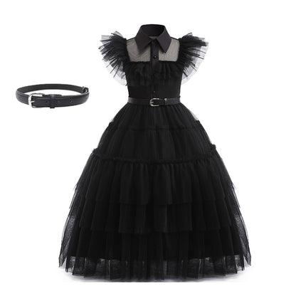 VESTIDO DE COSPLAY MIÉRCOLES ADDAMS NIÑAS w.69214