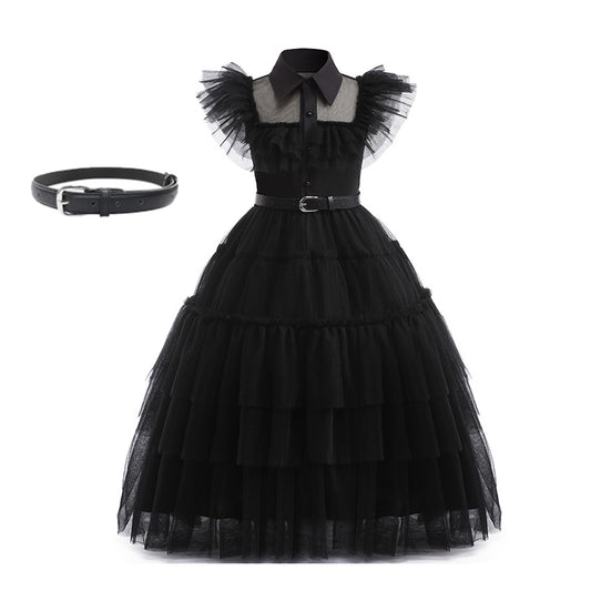 VESTIDO DE COSPLAY MIÉRCOLES ADDAMS NIÑAS w.69214