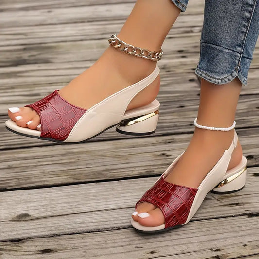 Sophia – Sandalias de cuero con tacón cómodo