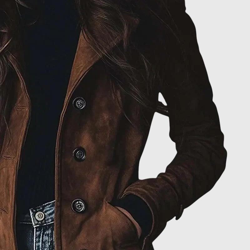 ABRIGO LARGO DE GAMUZA | TOP BESTSELLER