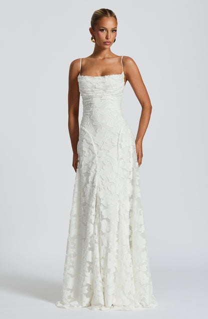 ELEGANTE VESTIDO MAXI CEREZA