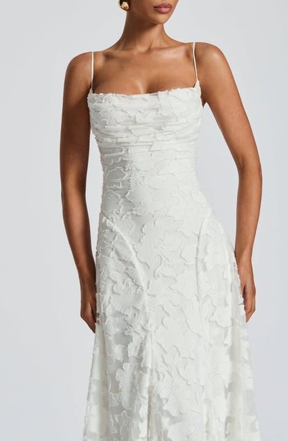 ELEGANTE VESTIDO MAXI CEREZA