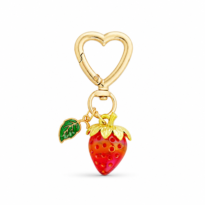Golden Leaf Strawberry Charm