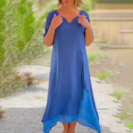 Vanessa – Vestido maxi liso y elegante