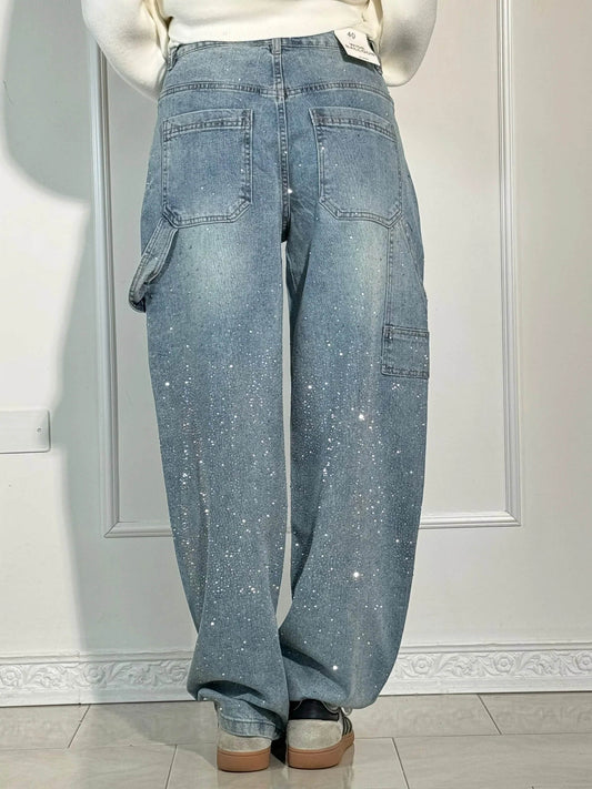 JEANS ANCHOS CON BRILLANTES n. 739514