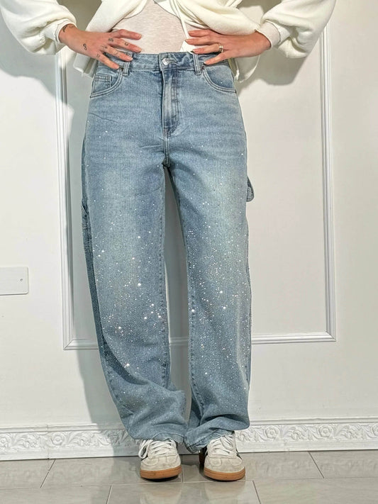 JEANS ANCHOS CON BRILLANTES n. 739514