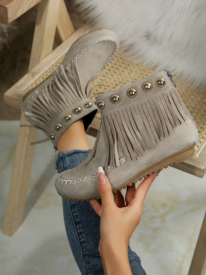 BOTAS PLANAS RETRO CON BORLAS n.48260