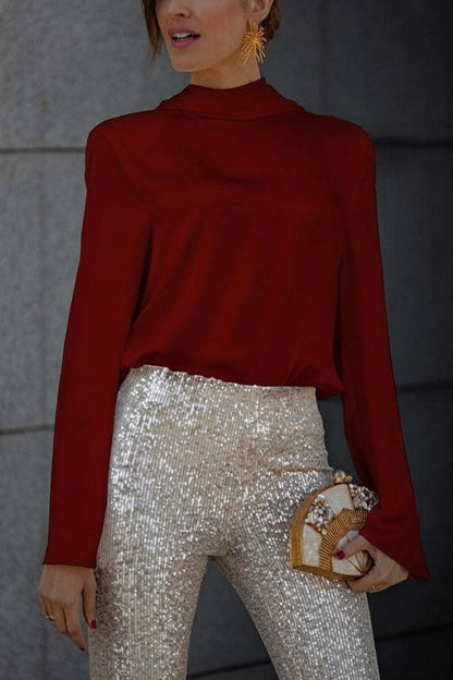 BLUSA SATÉN FIESTA CON ESPALDA DESCUBIERTA