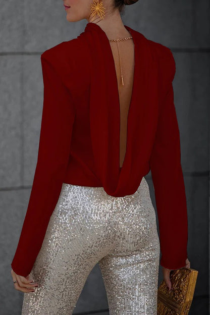 BLUSA SATÉN FIESTA CON ESPALDA DESCUBIERTA