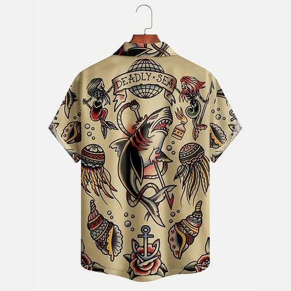 Hawaiian Ocean – Camisa veraniega estampado marino
