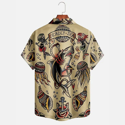Hawaiian Ocean – Camisa veraniega estampado marino