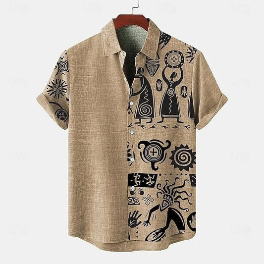 Totem – Camisa hawaiana patrón totem antiguo