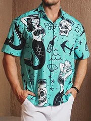 Mermaid – Camisa hawaiana manga corta