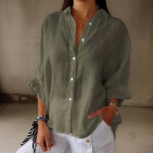 Julian – Blusa elegante de lino para mujer