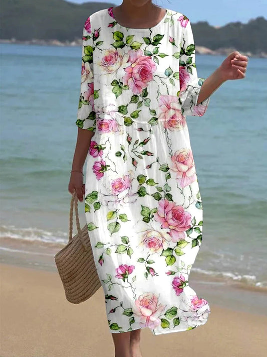 Kyla – Vestido largo floral con movimiento elegante
