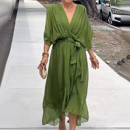 JENSE | VESTIDO FLUIDO CON ESCOTE EN V
