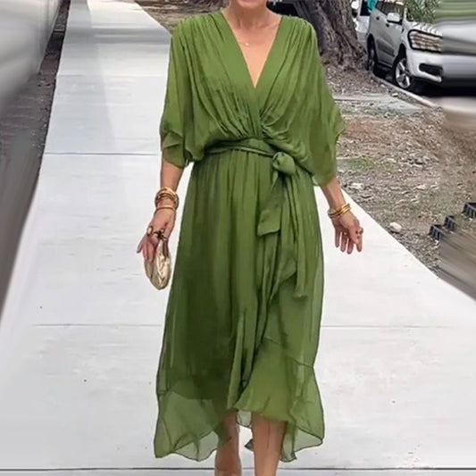 JENSE | VESTIDO FLUIDO CON ESCOTE EN V