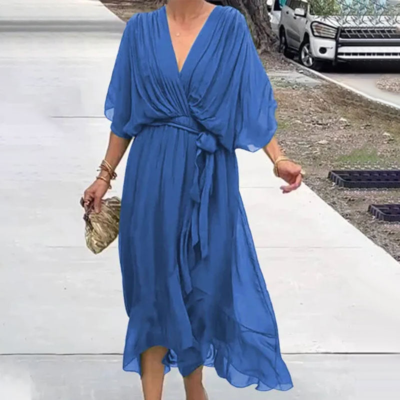 JENSE | VESTIDO FLUIDO CON ESCOTE EN V