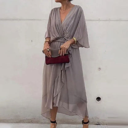 JENSE | VESTIDO FLUIDO CON ESCOTE EN V