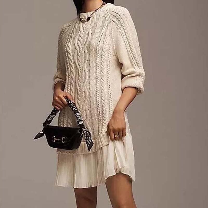 VESTIDO PUNTO TRENZADO ELEGANTE
